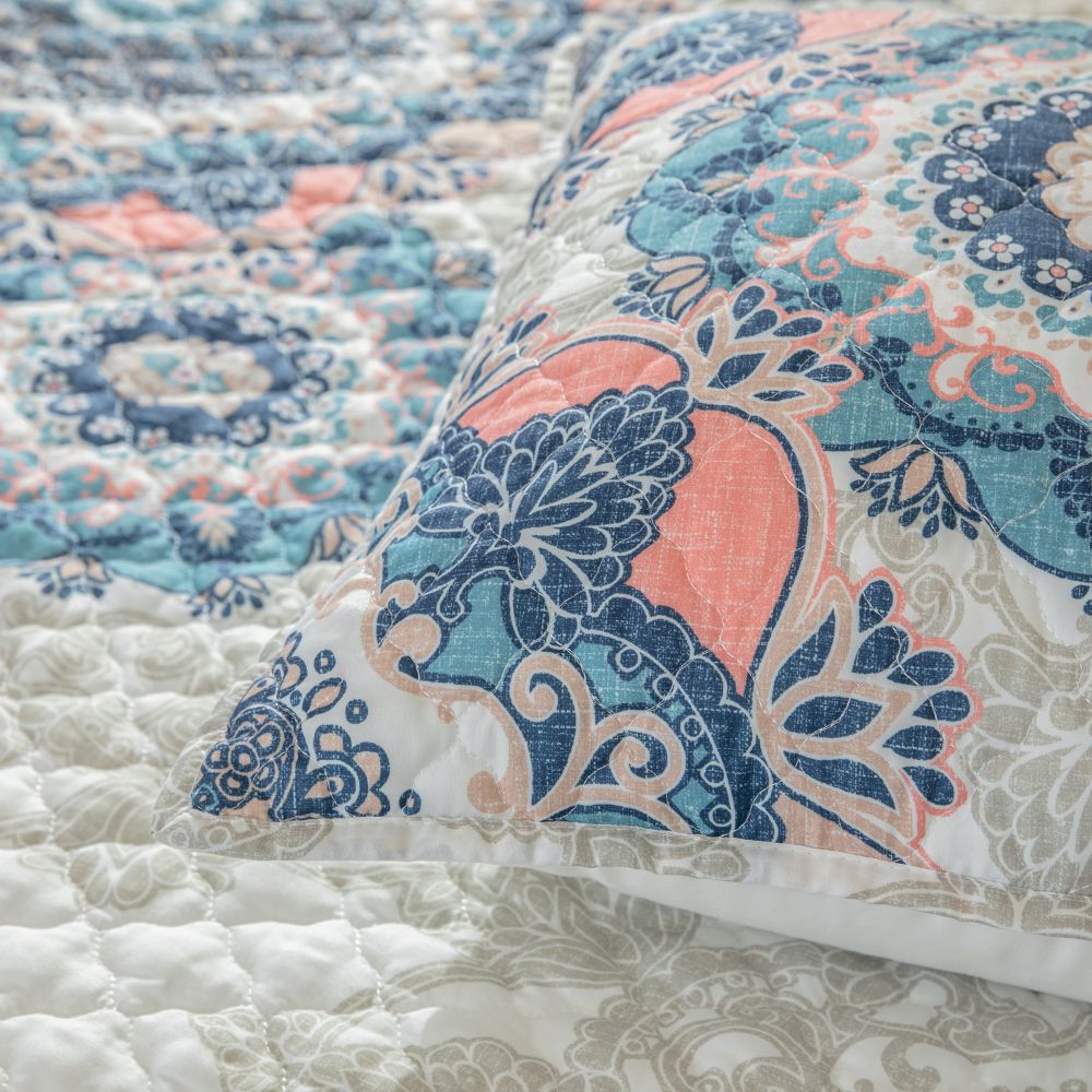 Wonderful Bedding Vintage Printed Quilt 3 Piece Quilt Set Wonderful