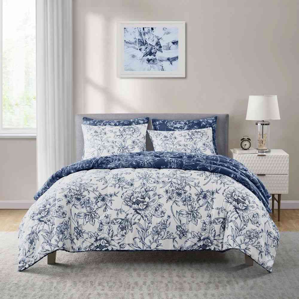 Wonderful Bedding Reversible Floral 7-Piece Comforter Set Wonderful