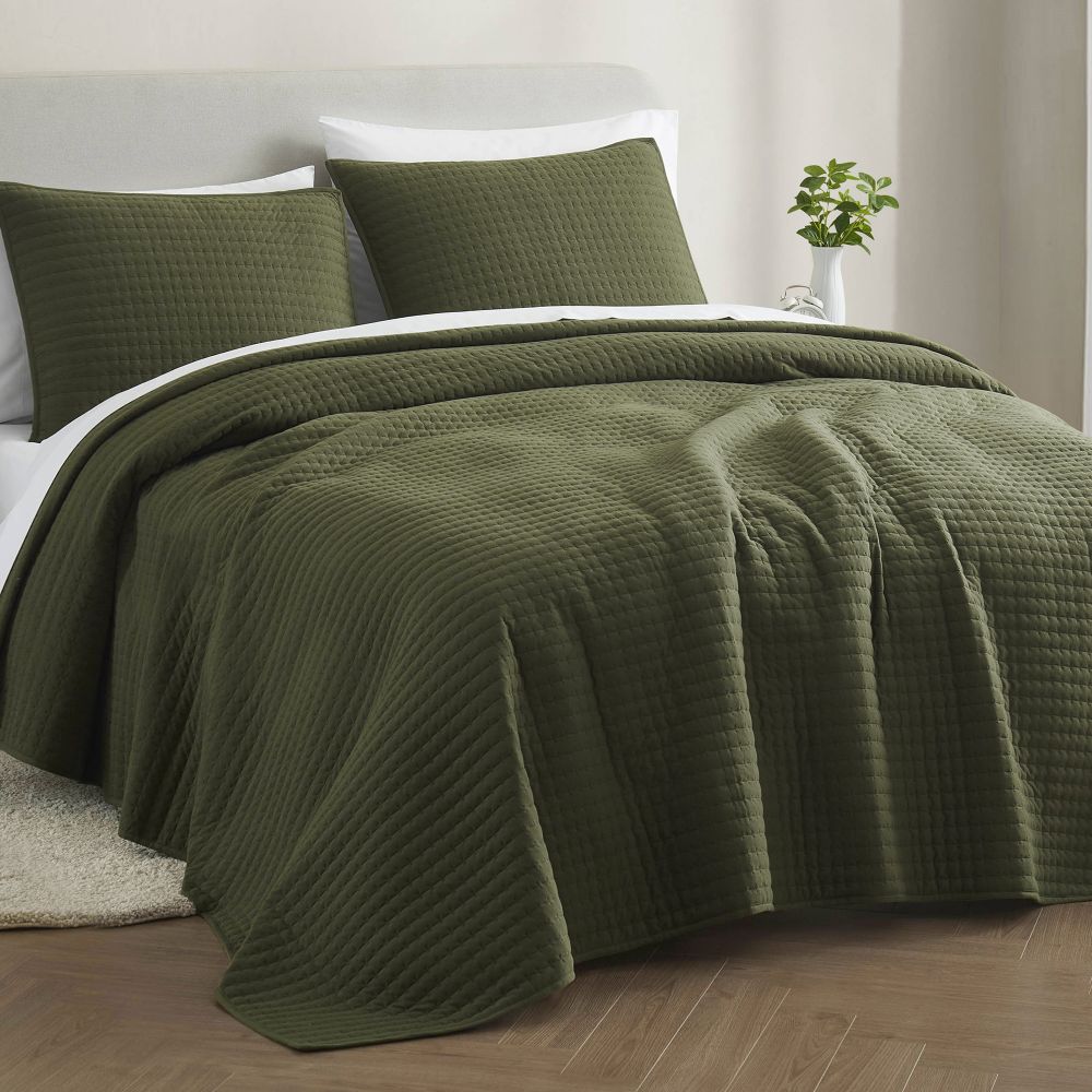 Wonderful Bedding Solid Cotton Jersey 3 Piece Quilt Set Wonderful
