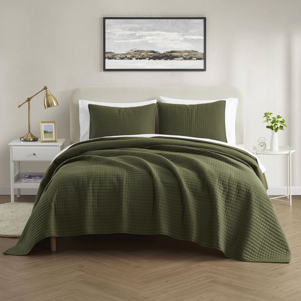 Wonderful Bedding Solid Cotton Jersey 3 Piece Quilt Set Wonderful