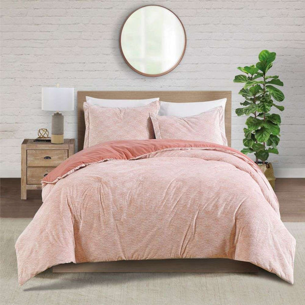 Wonderful Bedding Space Dye Velvet 3-Piece Comforter Set Wonderful