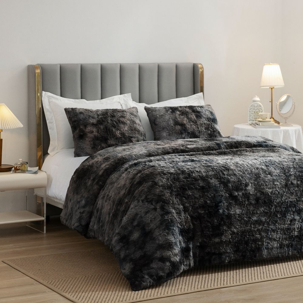 Wonderful Bedding Tie-Dye Faux-Fur 3-Piece Comforter Set Wonderful