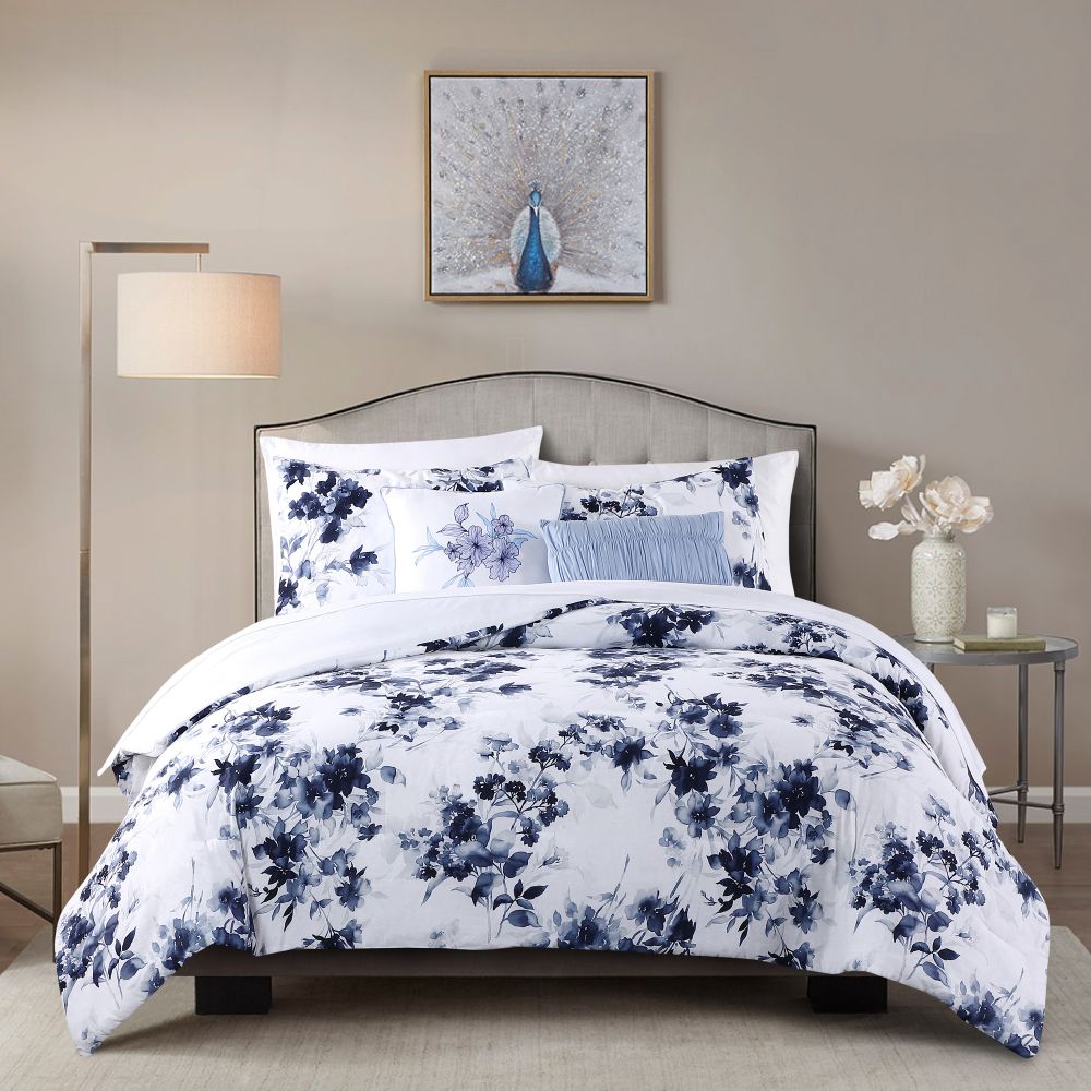 Wonderful Bedding Brushstroke Floral 5 Piece Comforter Set Wonderful
