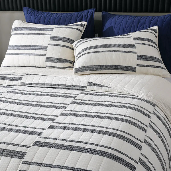 Wonderful Bedding Cotton Lace Patchwork 3-Pieces Quilt Set