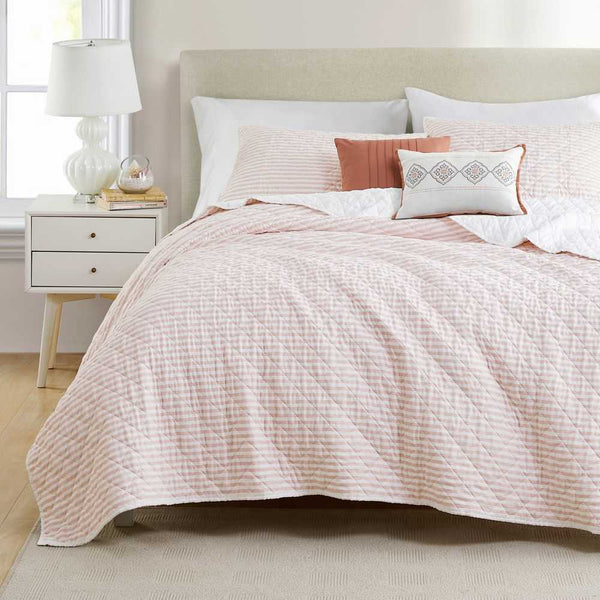 Yarn-dyed Cationic Striped Quilt 5-Piece Set