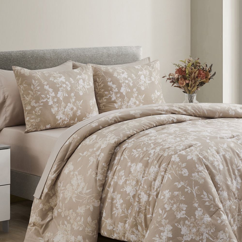 Wonderful Bedding Gradient Floral Printed 7-Piece Comforter Set-
