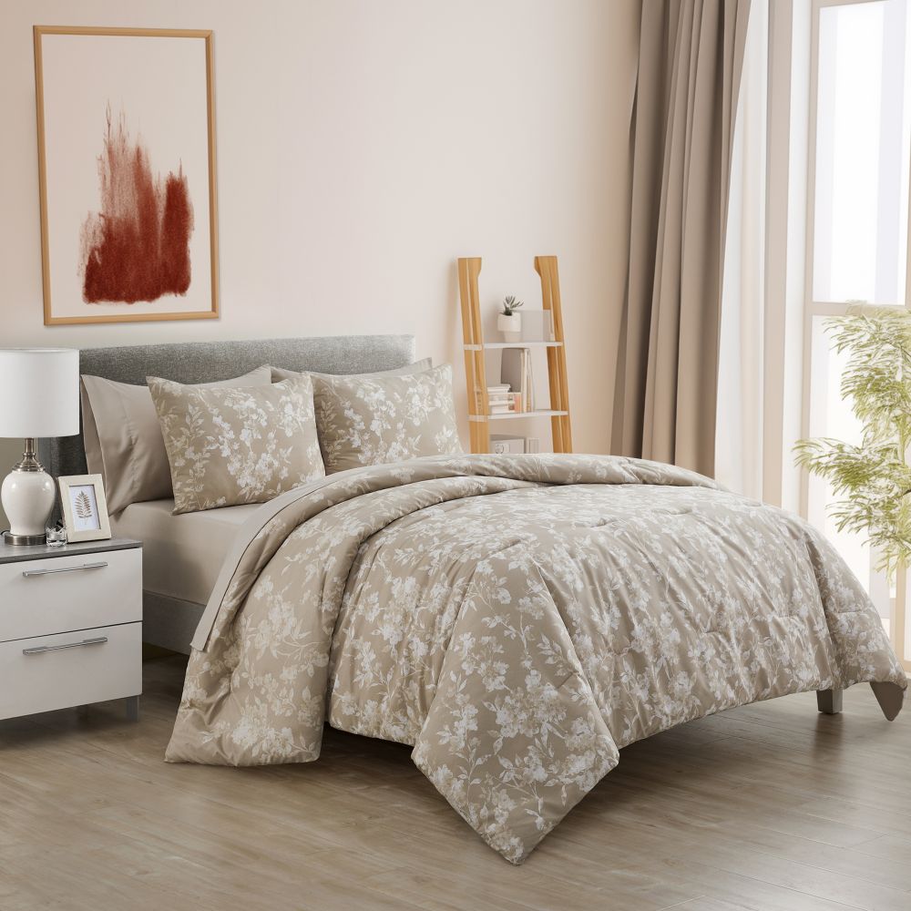 Wonderful Bedding Gradient Floral Printed 7-Piece Comforter Set-