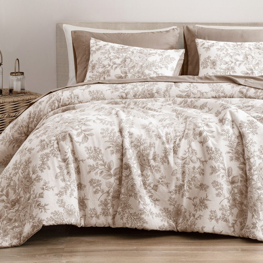 Wonderful Bedding Rose-Patterned Printed 7-Piece Comforter Set Wonderful