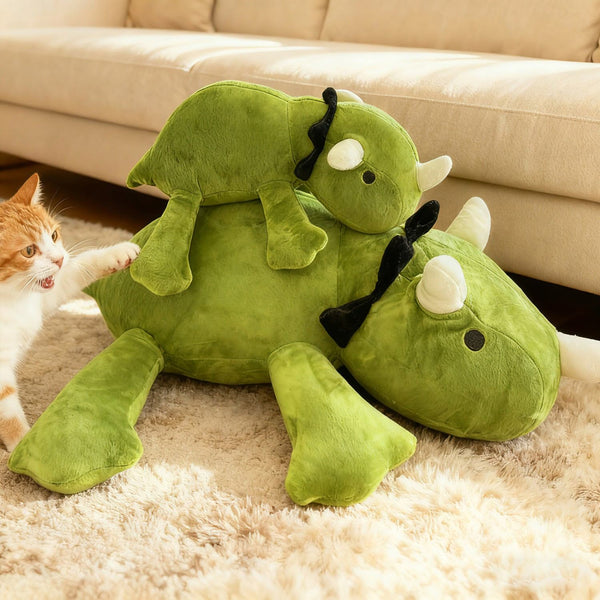 Mama & Baby Dinosaur Plush Set – Ultra Soft Stuffed Dino Toys, Hugging Pillow, Cute Bedroom & Nursery Décor Gift