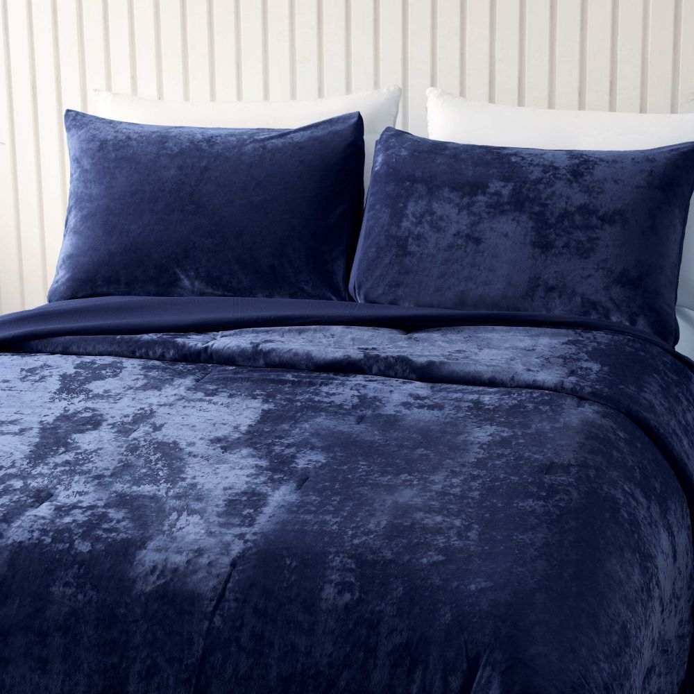 Wonderful Bedding Luxurious Crushed Velvet 3-Piece Comforter Set-