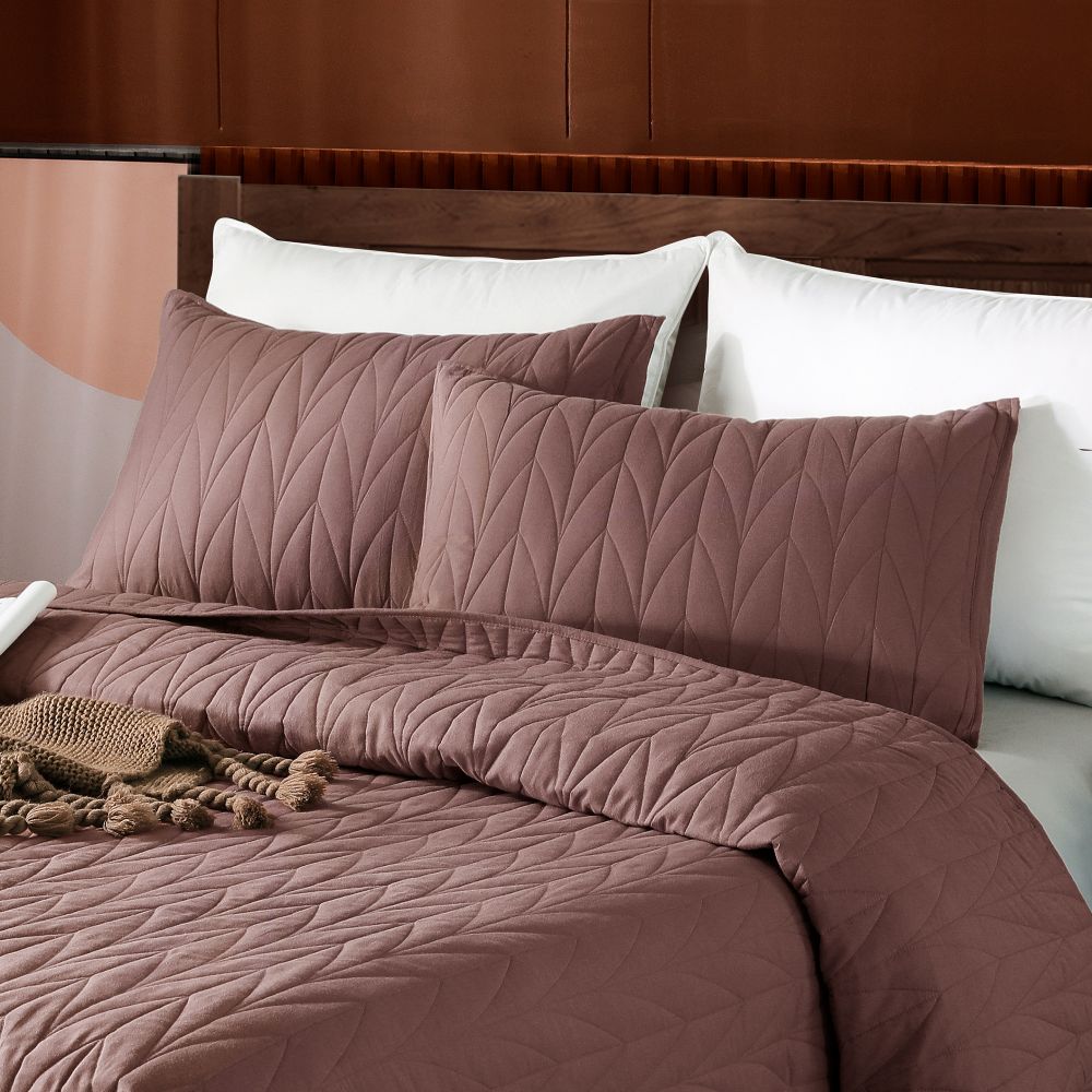 Wonderful Bedding Solid Color 100% Cotton 3-Piece Quilt Set-