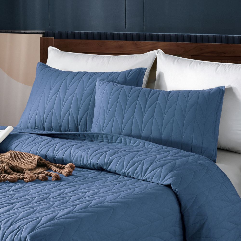 Wonderful Bedding Solid Color 100% Cotton 3-Piece Quilt Set-
