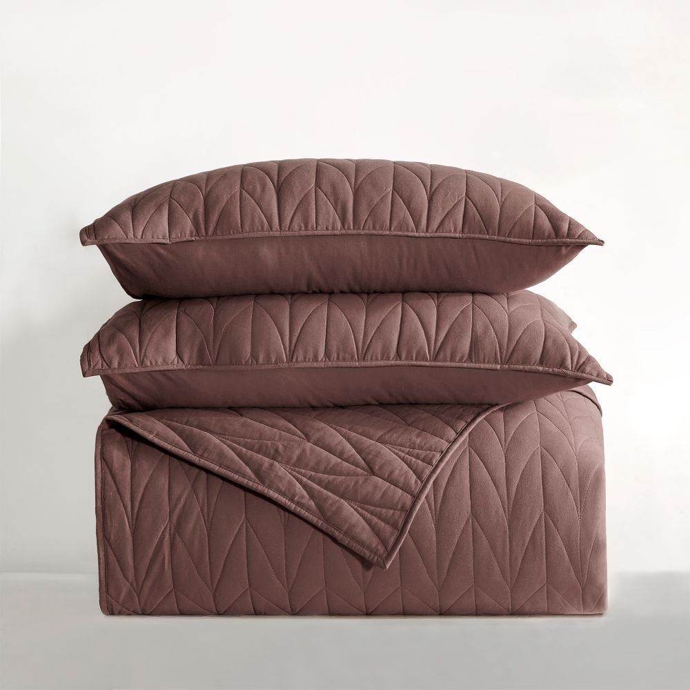 Wonderful Bedding Solid Color 100% Cotton 3-Piece Quilt Set-