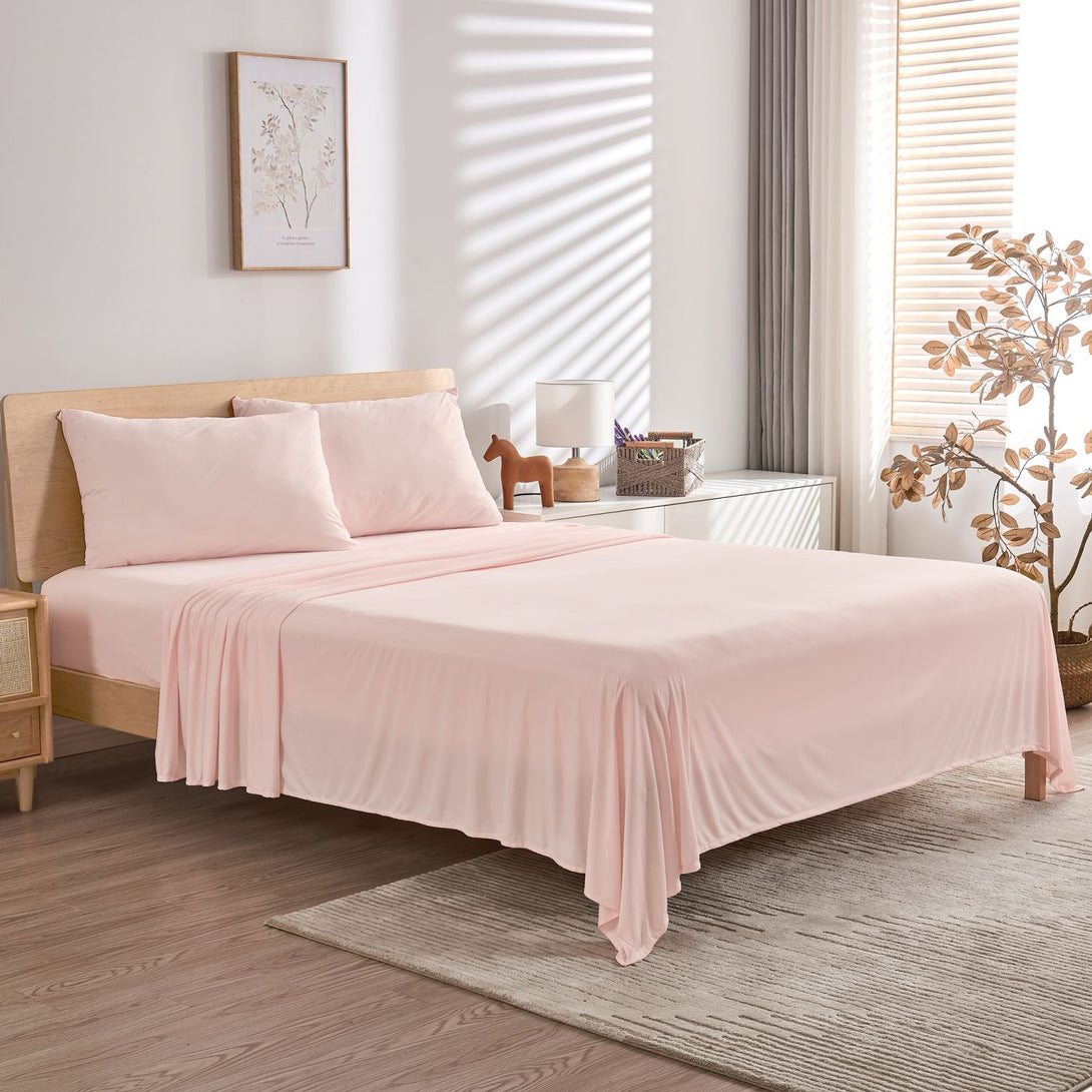 Wonderful Jersey Knit 3-Piece Cooling Sheet Set – Soft, Breathable, Deep 12" Pocket for Comfort-