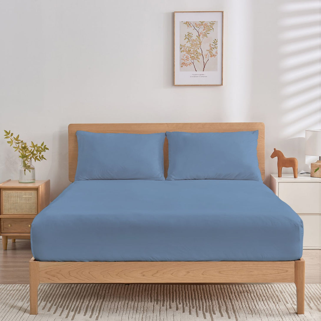 Wonderful Jersey Knit 3-Piece Cooling Sheet Set – Soft, Breathable, Deep 12" Pocket for Comfort-Dusty Turquoise-Twin-