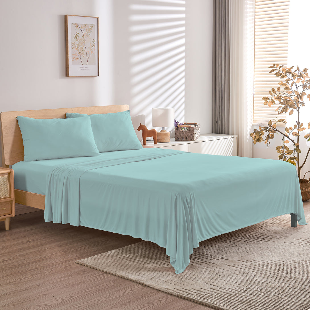 Wonderful Jersey Knit 3-Piece Cooling Sheet Set – Soft, Breathable, Deep 12" Pocket for Comfort-