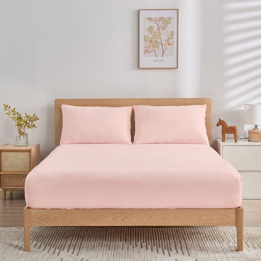 Wonderful Jersey Knit 3-Piece Cooling Sheet Set – Soft, Breathable, Deep 12" Pocket for Comfort-Pink-Twin-