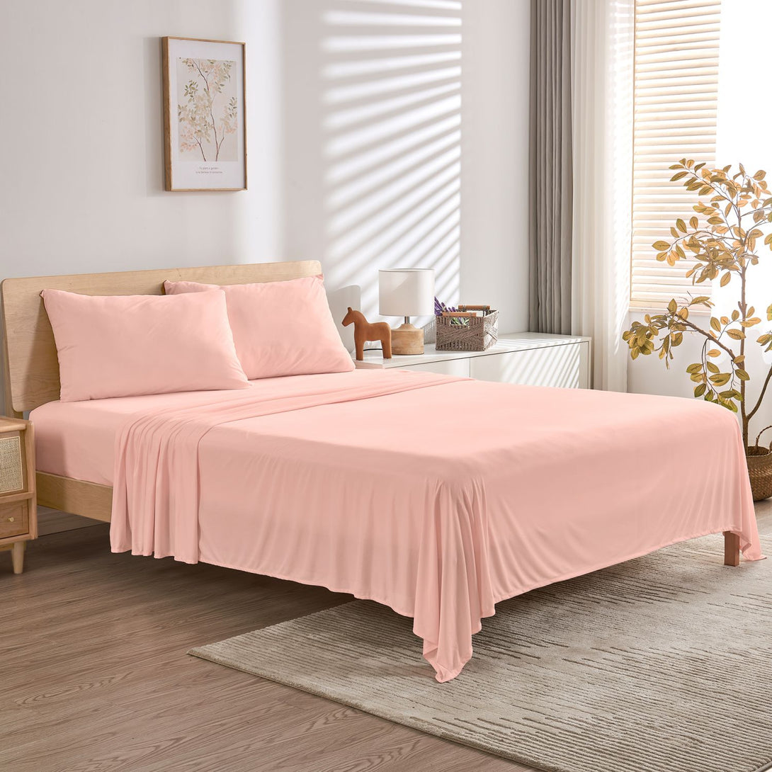 Wonderful Jersey Knit 3-Piece Cooling Sheet Set – Soft, Breathable, Deep 12" Pocket for Comfort-