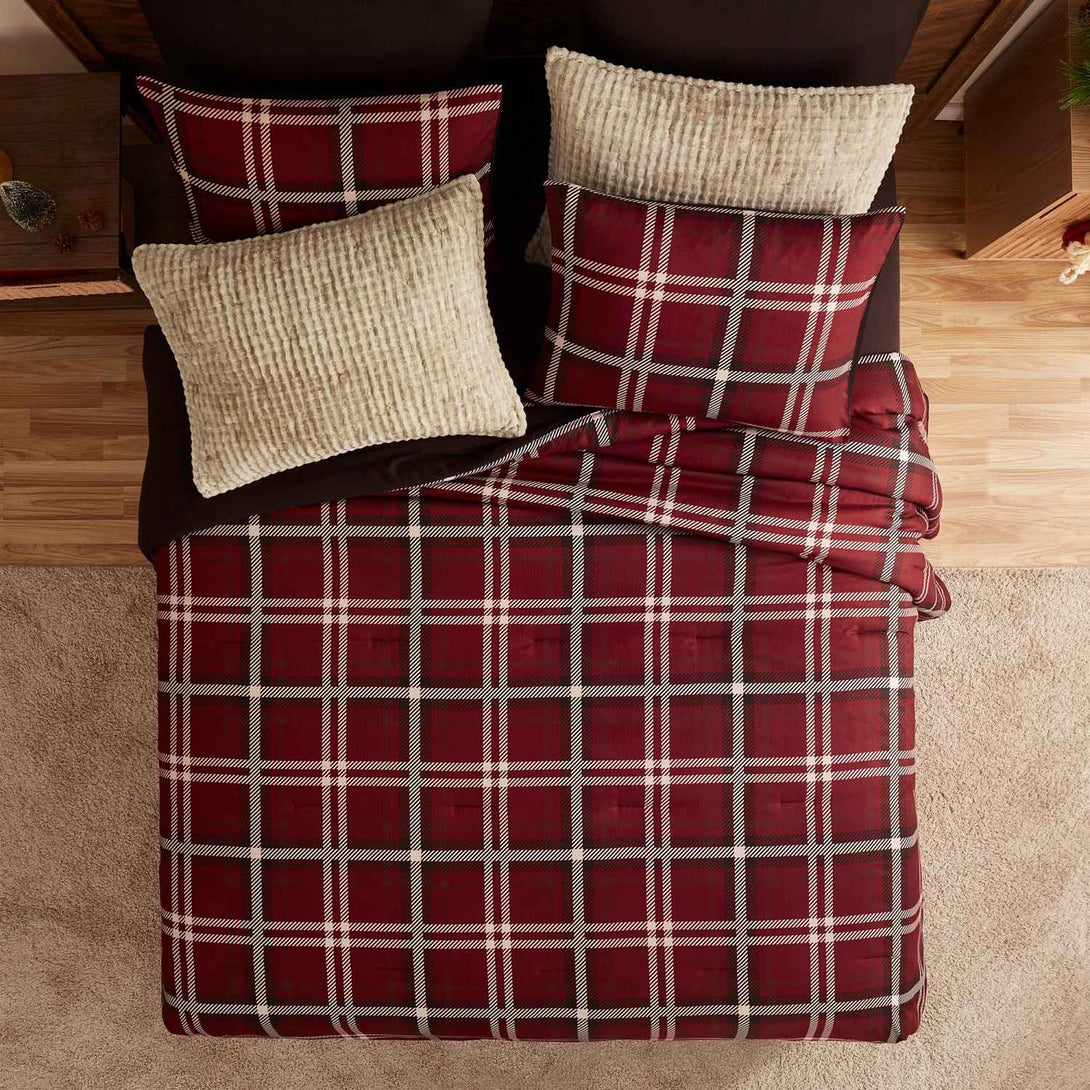 Wonderful Plaid Faux Wool Comforter Set – 3-Piece Cozy & Stylish All-Season Bedding-