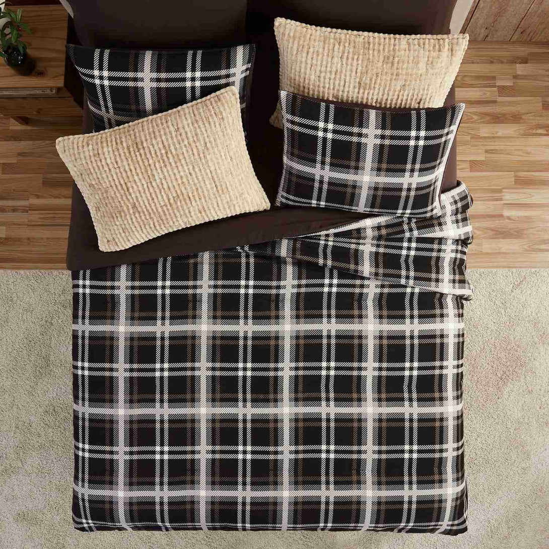 Wonderful Plaid Faux Wool Comforter Set – 3-Piece Cozy & Stylish All-Season Bedding-