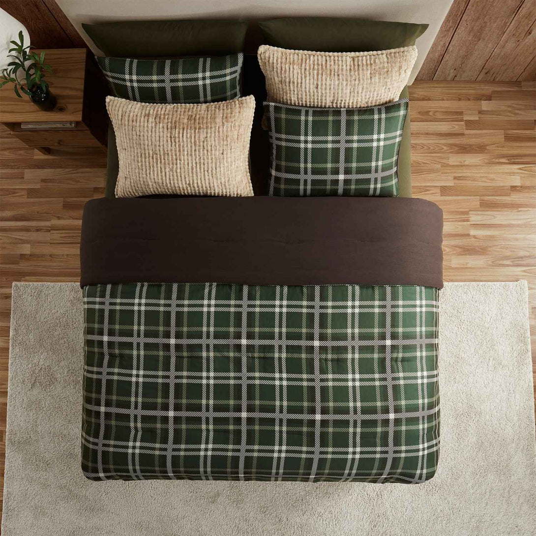 Wonderful 3-Piece Cozy Modern Plaid Comforter Set – 3-Piece Cozy & Stylish All-Season Bedding-