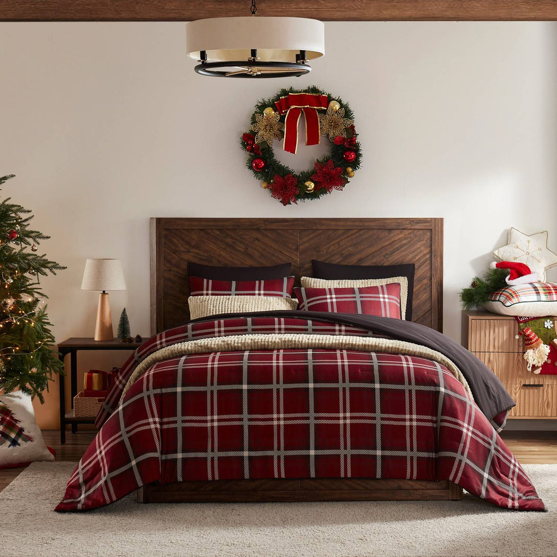 Wonderful Plaid Faux Wool Comforter Set – 3-Piece Cozy & Stylish All-Season Bedding-