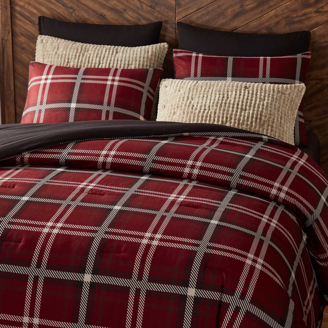 Wonderful Plaid Faux Wool Comforter Set – 3-Piece Cozy & Stylish All-Season Bedding-