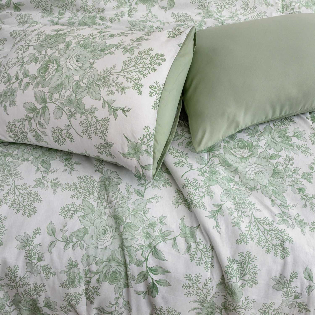 Wonderful Rose Patterned Printed 7-Piece Comforter Set-
