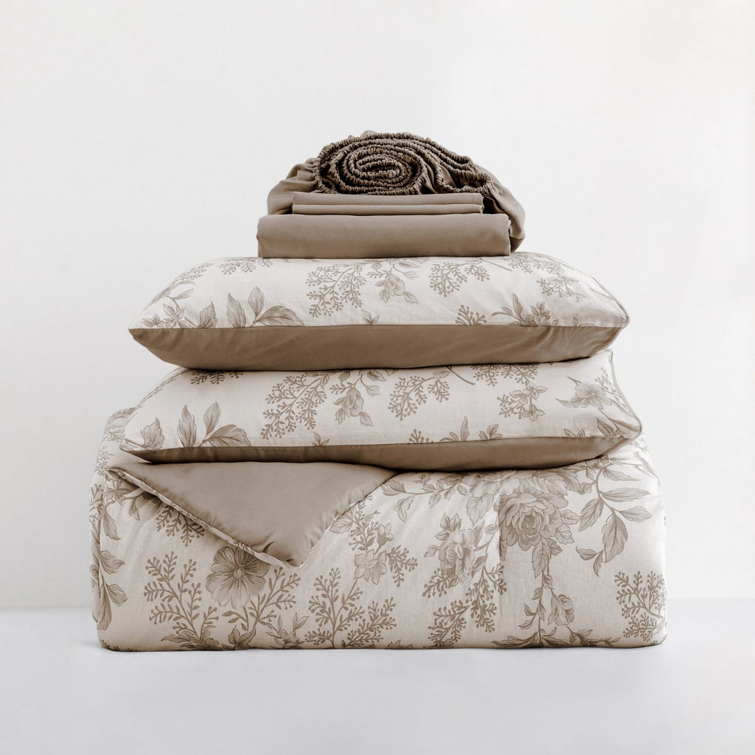 Wonderful Rose Patterned Printed 7-Piece Comforter Set-