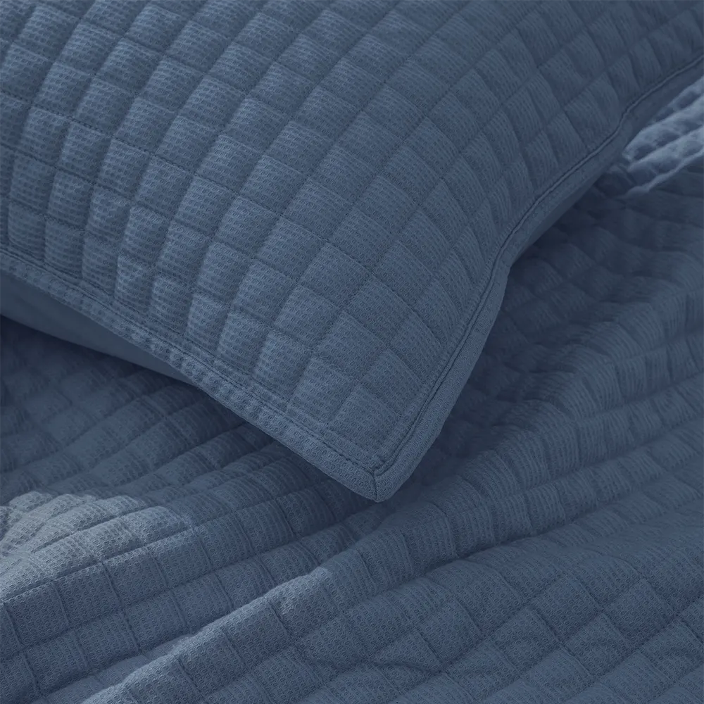 Wonderful Bedding Luxurious Cotton-Feel Waffle Weave 3-Pieces Quilt Set-