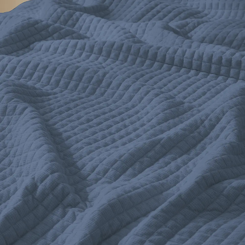 Wonderful Bedding Luxurious Cotton-Feel Waffle Weave 3-Pieces Quilt Set-