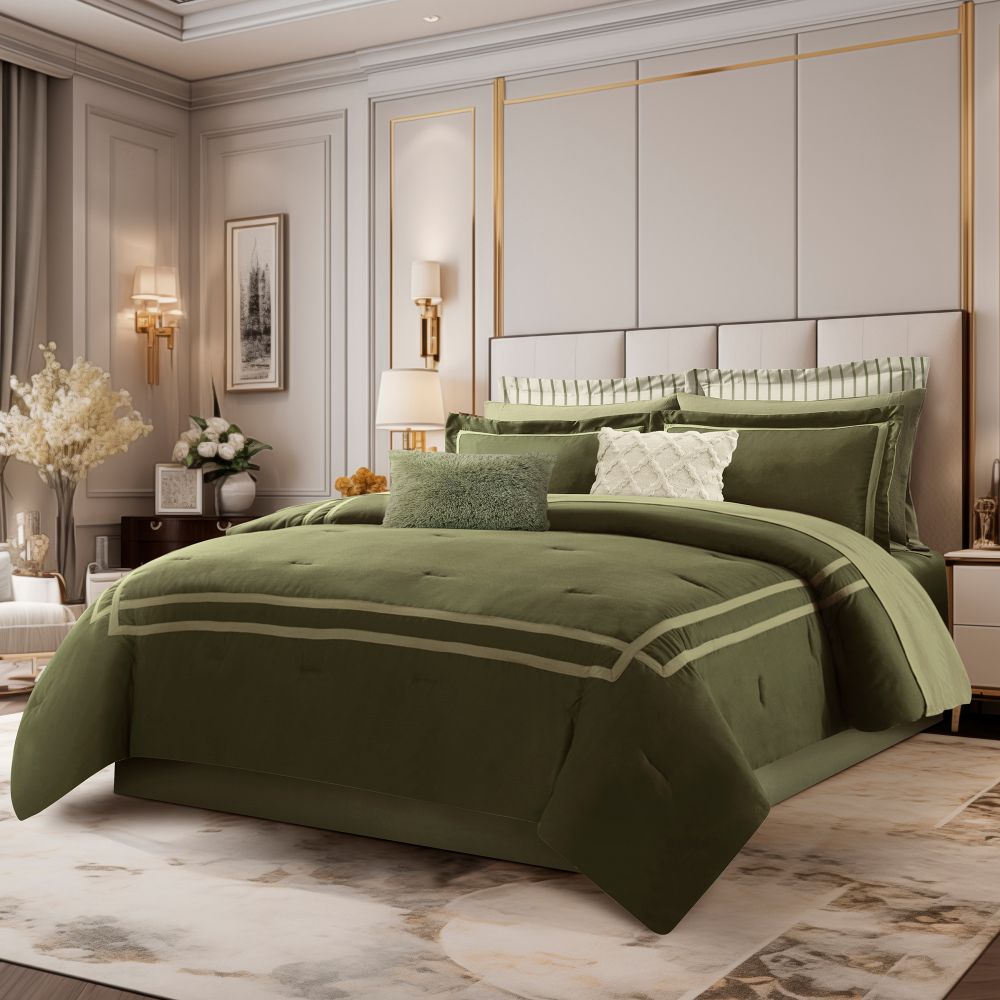 Wonderful Bedding Luxury Hotel-Style 7-Piece Comforter Set-