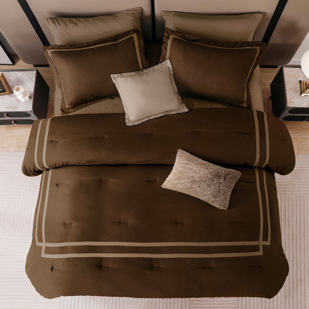 Wonderful Bedding Luxury Hotel-Style 7-Piece Comforter Set-