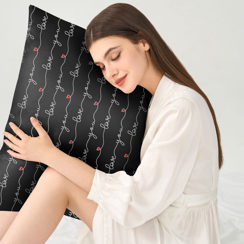 Wonderful Valentine's Day Silk Pillowcase & Sleep Eye Mask Gift Set-